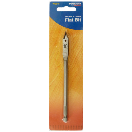 Flat Wood Bit 10mm x 152mm Toolpak